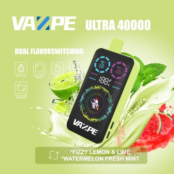 VAZPE Ultra 40K Fizzy Lemon & Lime and Watermelon Fresh Mint VAZPE Ultra 40K Fizzy Lemon & Lime and Watermelon Fresh Mint