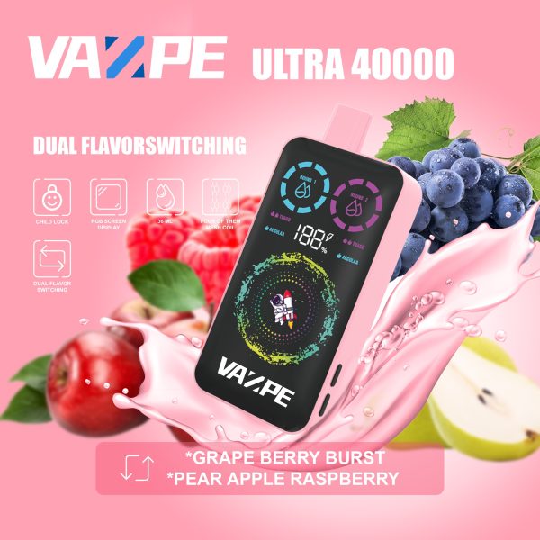 VAZPE Ultra 40K Grape Berry Burst and Pear Apple Raspberry VAZPE Ultra 40K Grape Berry Burst and Pear Apple Raspberry